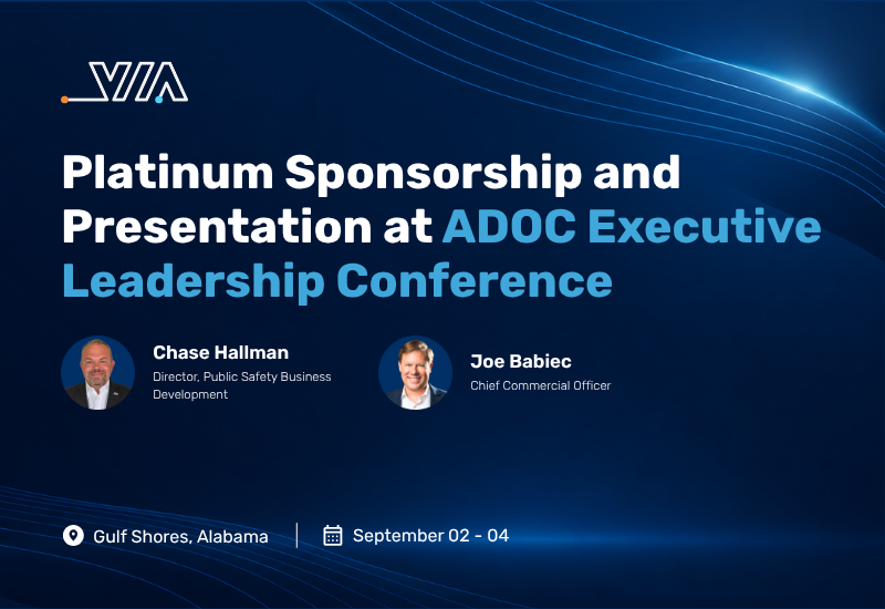 VIA announces Platinum Sponsorship and Presentation at ADOC Executive Leadership Conference